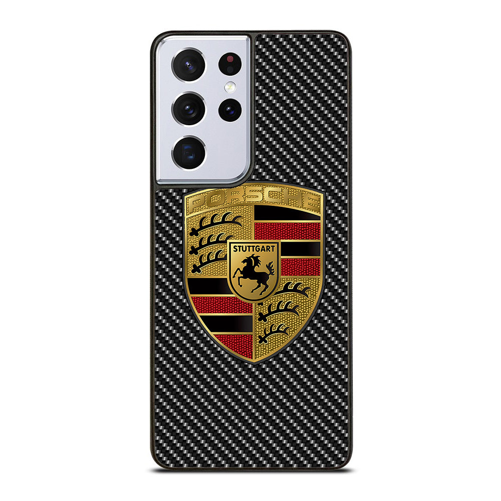 Carbon Porsche Logo Samsung Galaxy S21 Ultra 5G Case