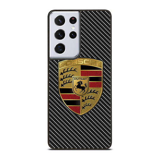 Carbon Porsche Logo Samsung Galaxy S21 Ultra 5G Case