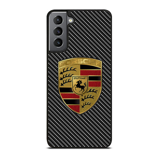 Carbon Porsche Logo Samsung Galaxy S21 Plus 5G Case
