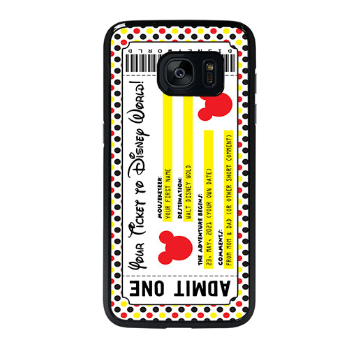 Custom Personalized Disney Ticket Samsung Galaxy S7 Edge Case