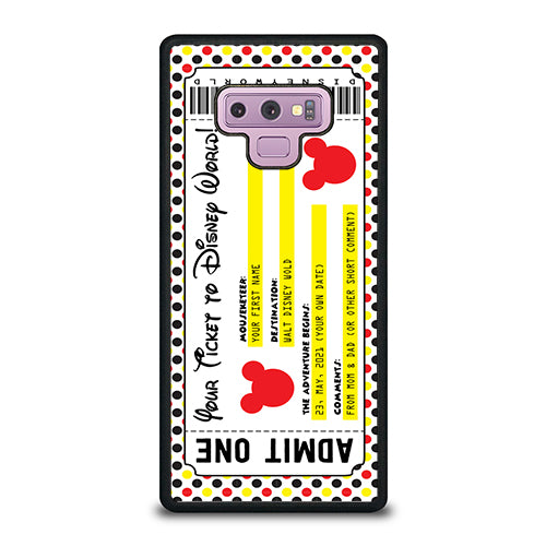Custom Personalized Disney Ticket Samsung Galaxy Note 9 Case