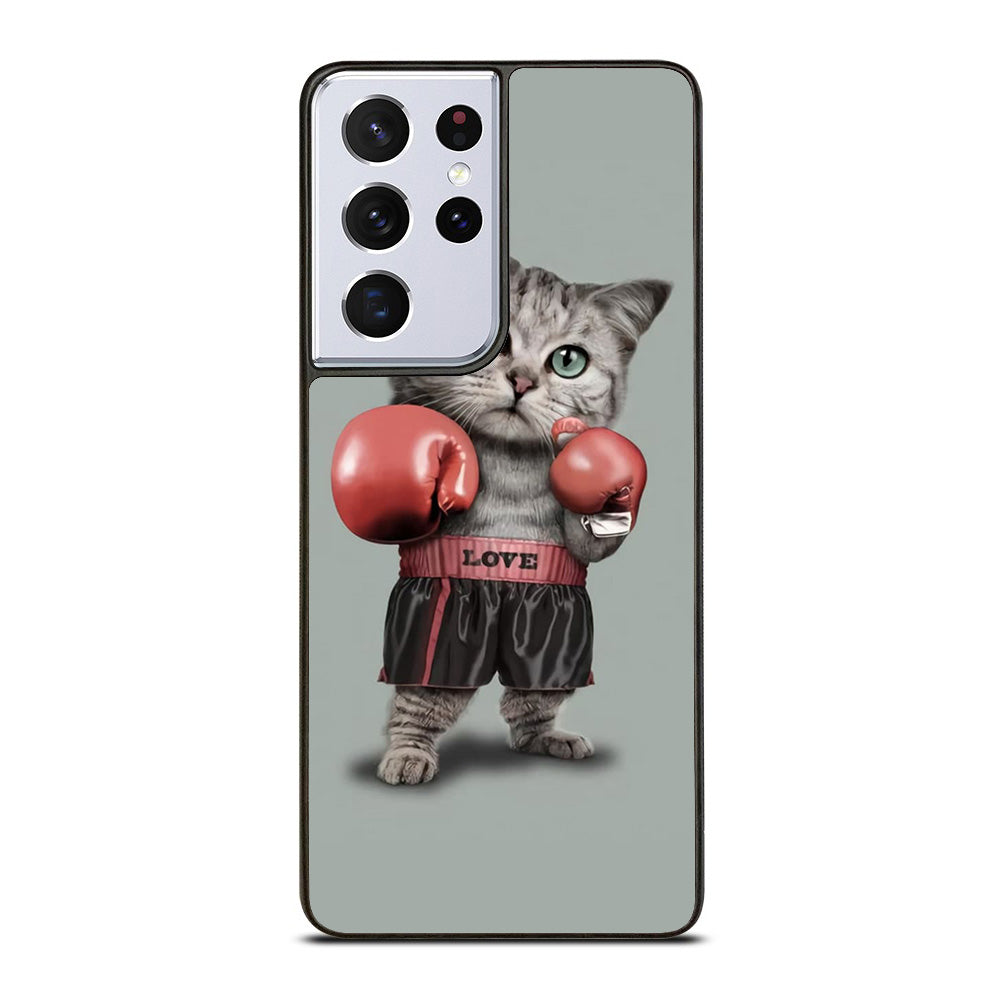 Cute Cat Boxing Samsung Galaxy S21 Ultra 5G Case