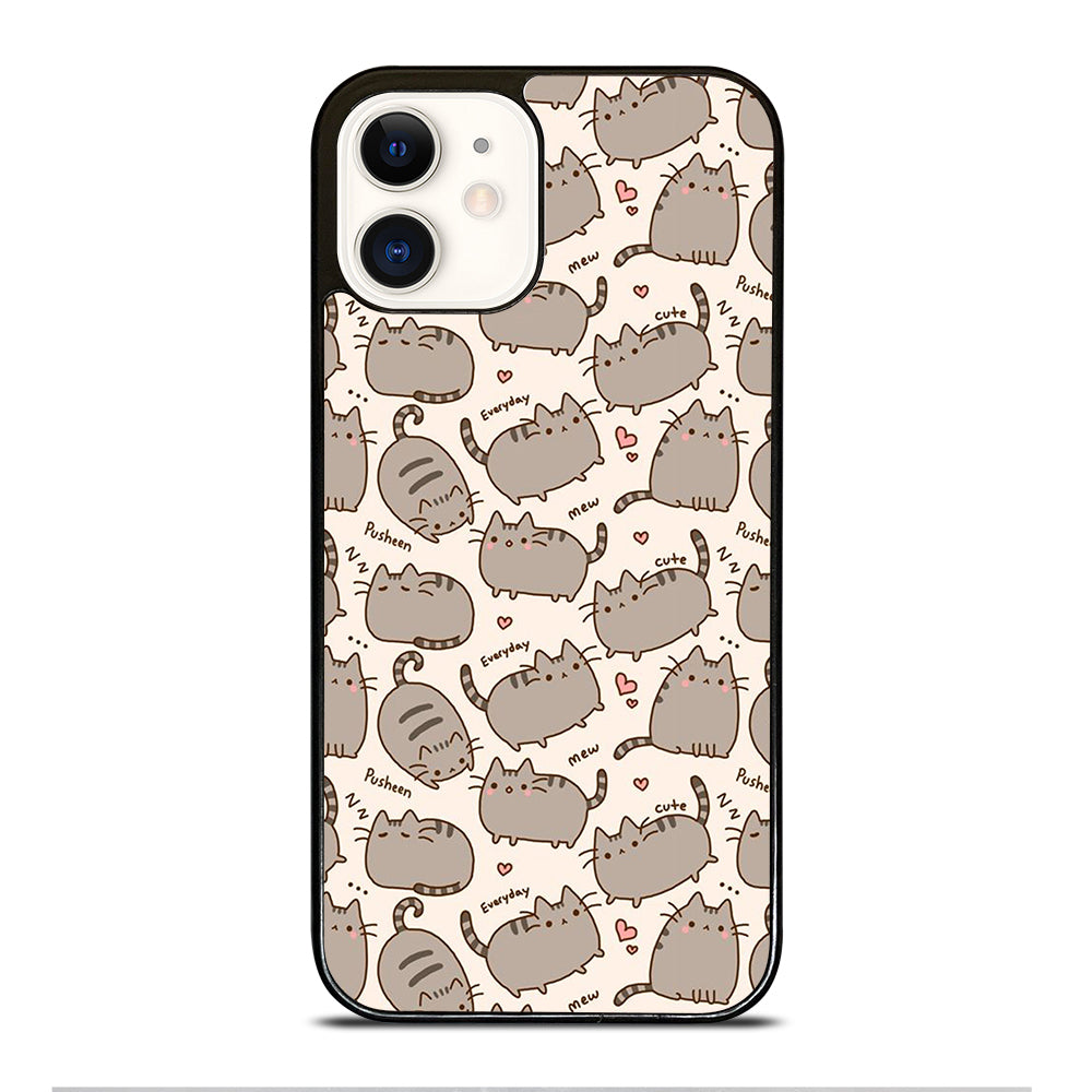 Cute Pusheen Cat Cartoon Collage iPhone 12 Case