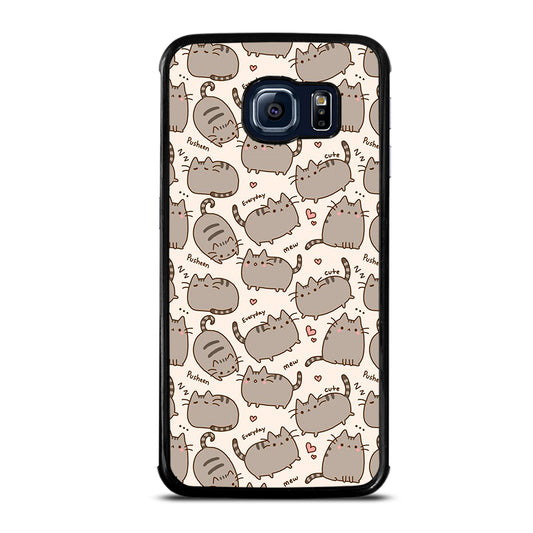 Cute Pusheen Cat Cartoon Collage Samsung Galaxy S6 Edge Case