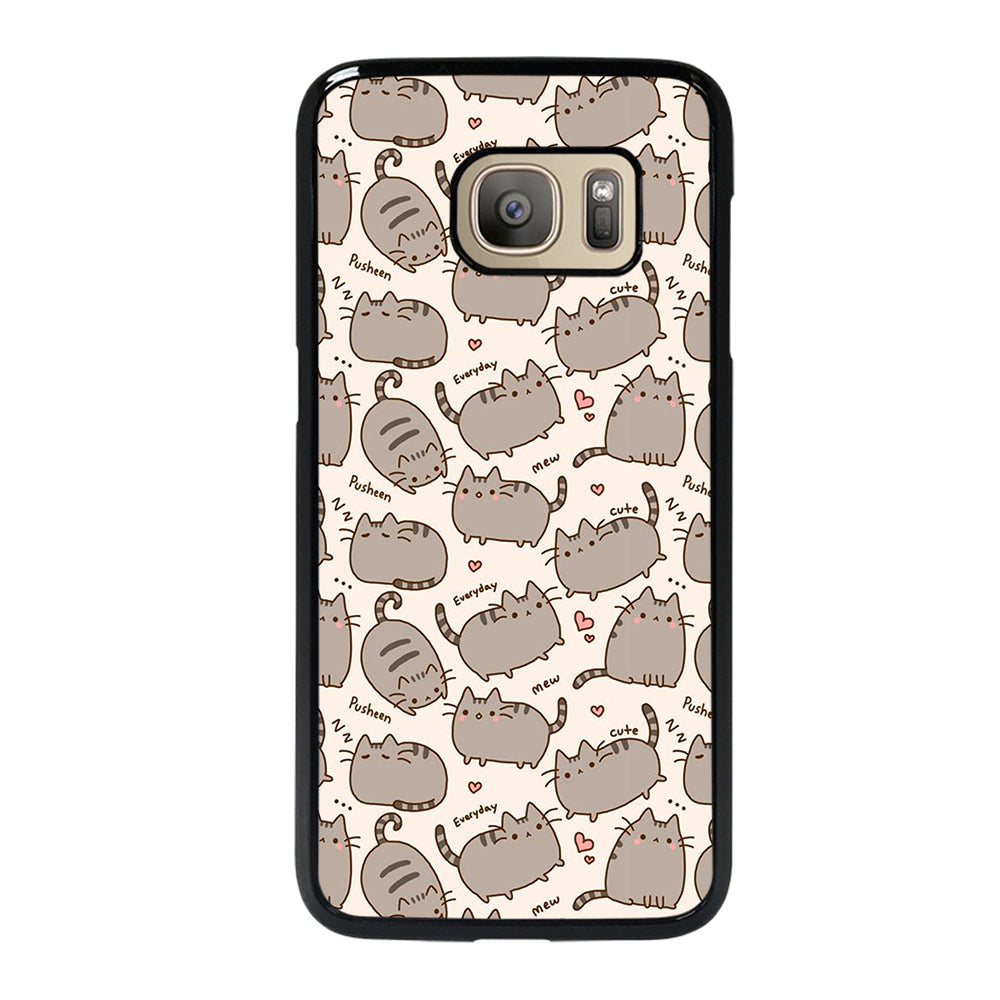 Cute Pusheen Cat Cartoon Collage Samsung Galaxy S7 Case