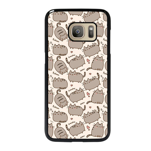 Cute Pusheen Cat Cartoon Collage Samsung Galaxy S7 Case