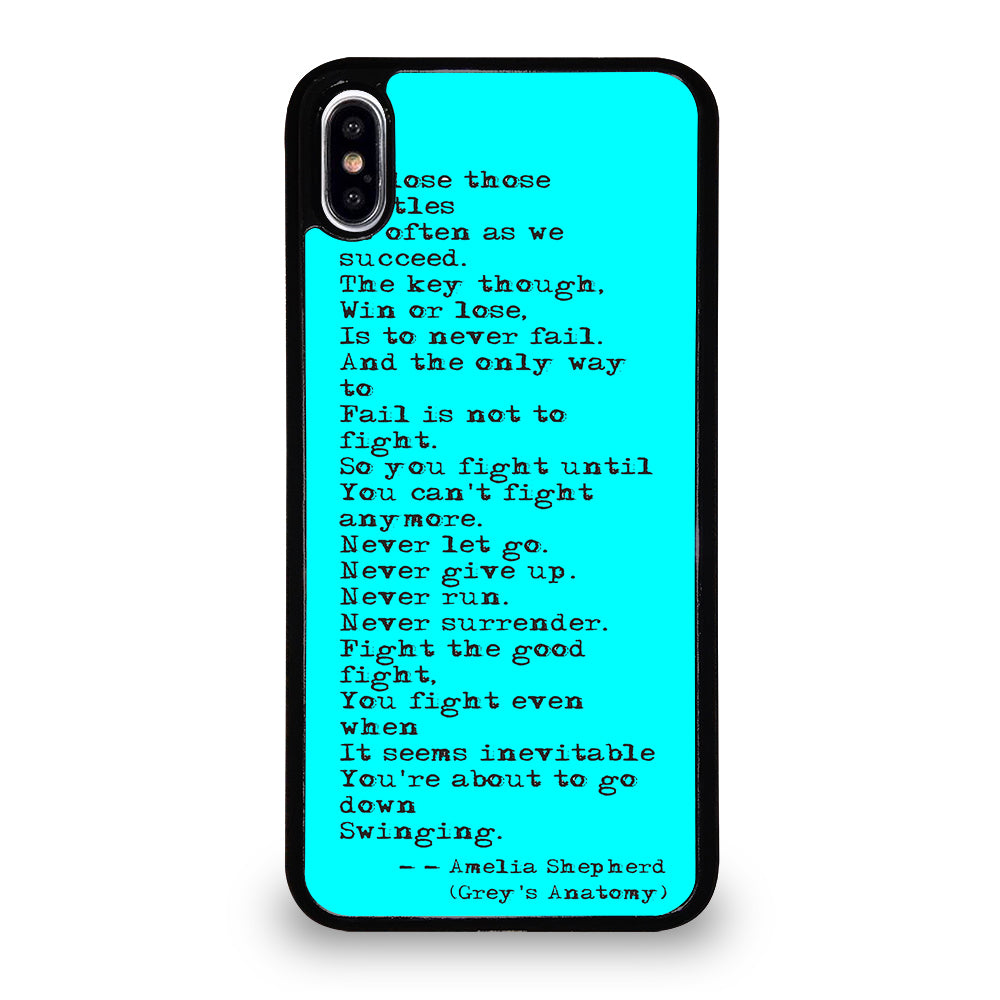 GREY'S ANATOMY QUOTES iPhone XS Max Case