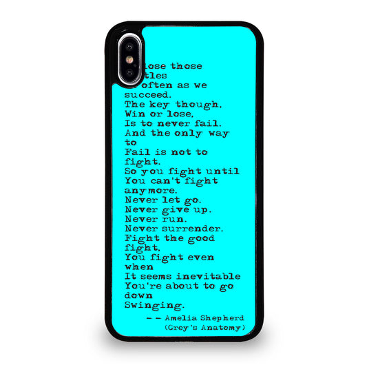 GREY'S ANATOMY QUOTES iPhone XS Max Case