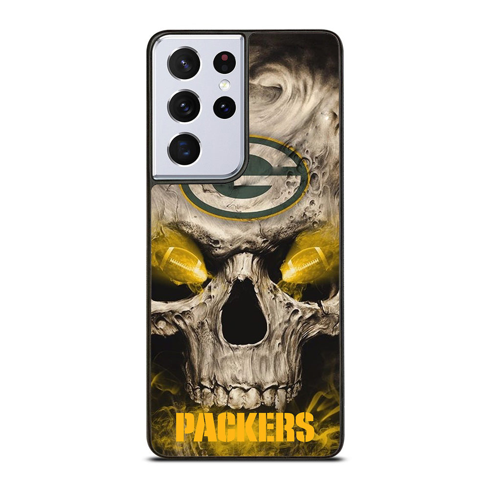 Green Bay Packers Skull Samsung Galaxy S21 Ultra 5G Case