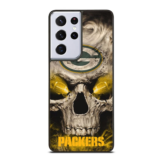 Green Bay Packers Skull Samsung Galaxy S21 Ultra 5G Case