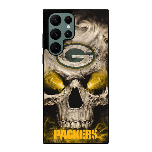Green Bay Packers Skull Samsung Galaxy S22 Ultra 5G Case