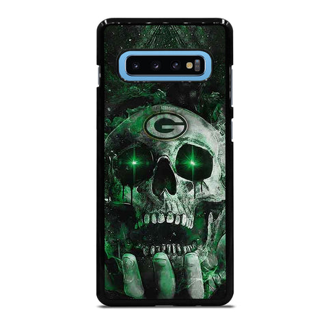 Green Bay Skull On Hand Samsung Galaxy S10 Plus Case