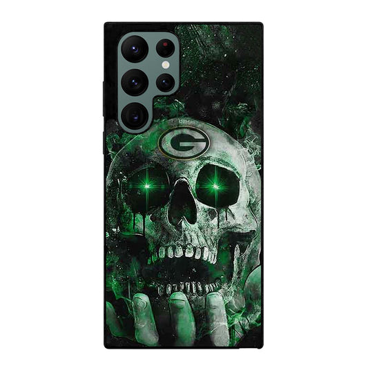 Green Bay Skull On Hand Samsung Galaxy S22 Ultra 5G Case