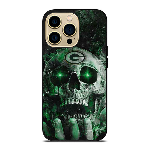 Green Bay Skull On Hand iPhone 14 Pro Max Case