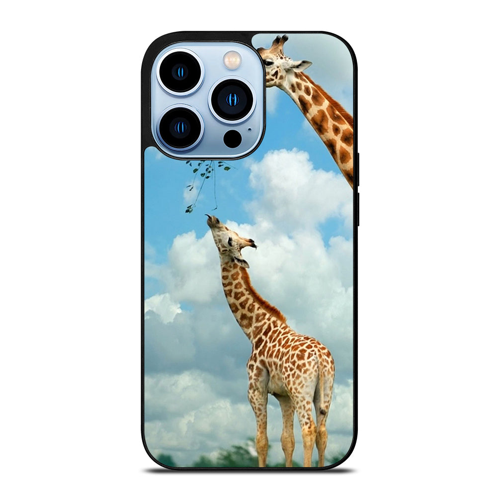 MOM AND BABY GIRAFFE EAT iPhone 13 Pro Max Case