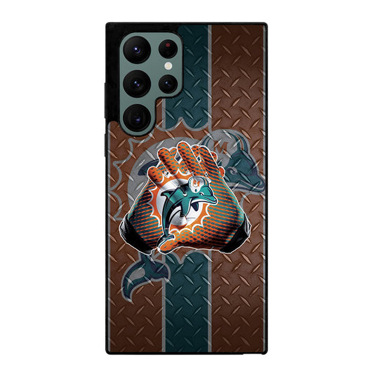 Miami Dolphins Football Gloves Samsung Galaxy S22 Ultra 5G Case
