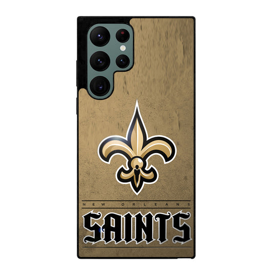 NEW ORLEANS SAINTS LOGO AND BACKGROUND Samsung Galaxy S22 Ultra 5G Case