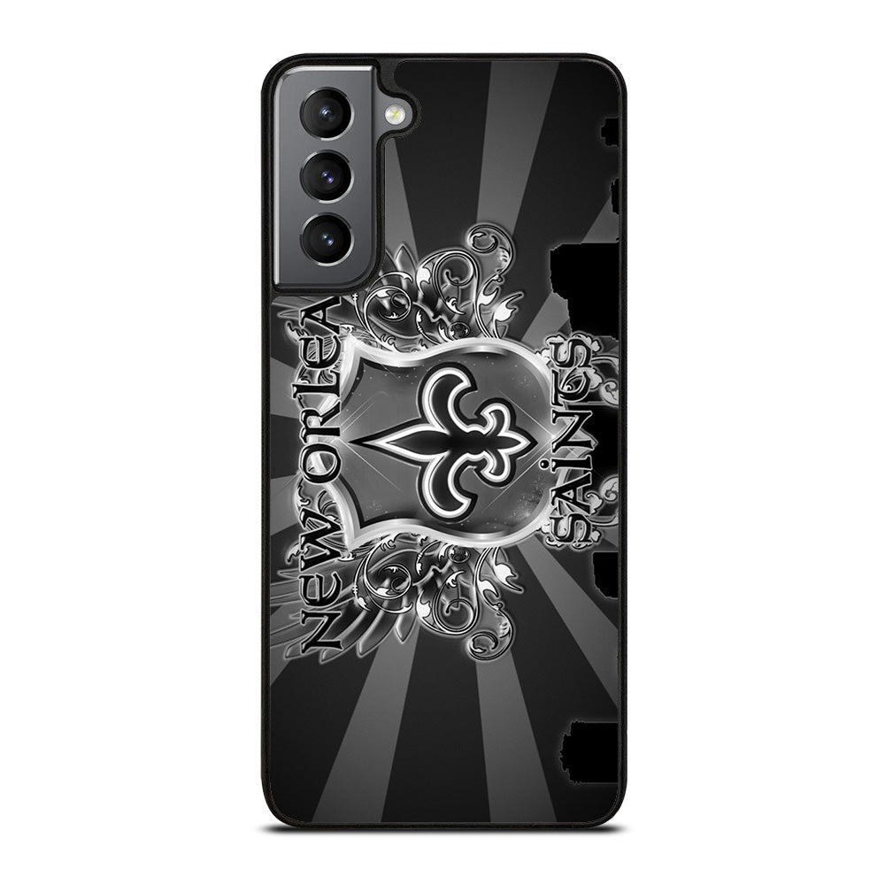 NEW ORLEANS SAINTS LOGO AND BACKGROUND Samsung Galaxy S21 Plus 5G Case