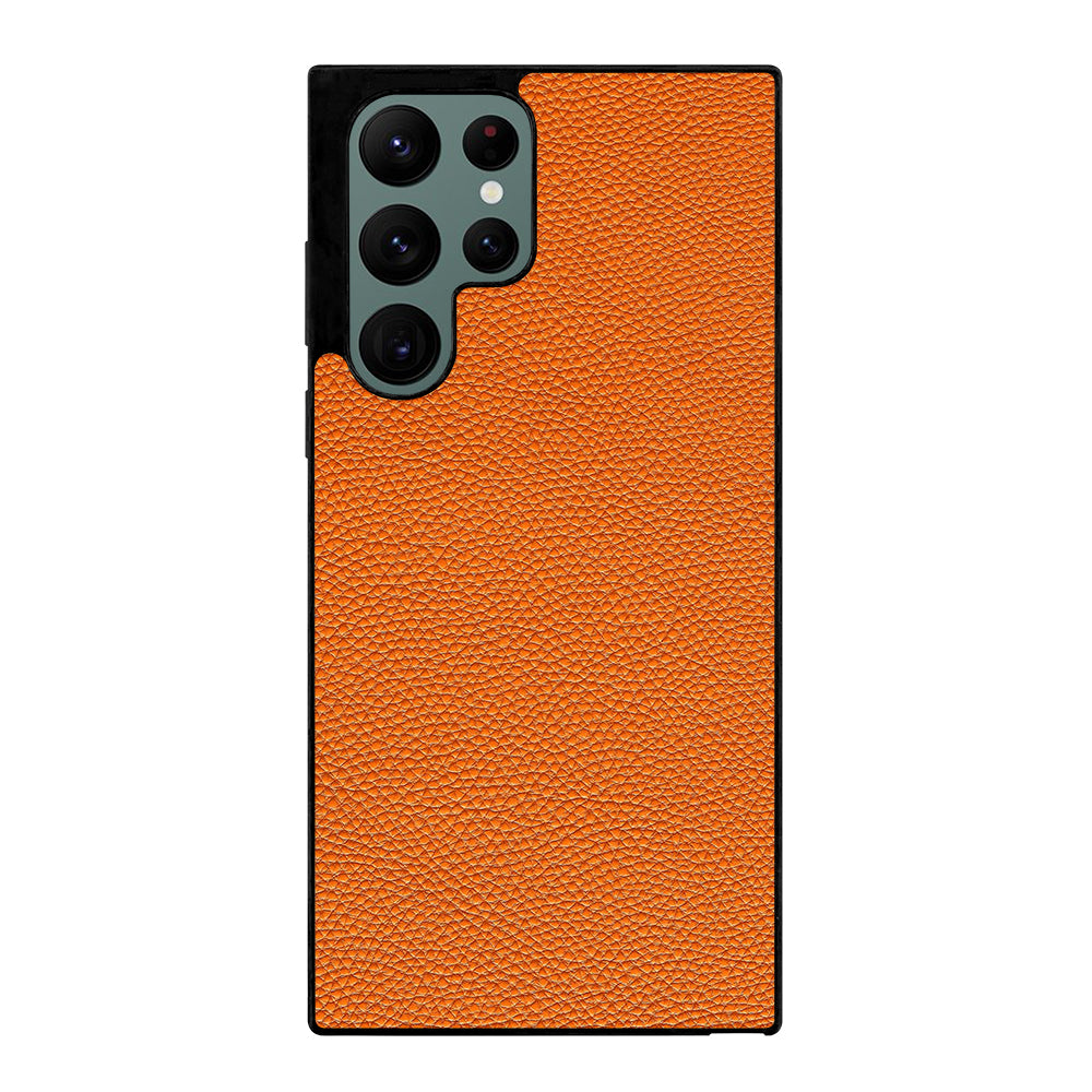Orange Leather Image Samsung Galaxy S22 Ultra 5G Case