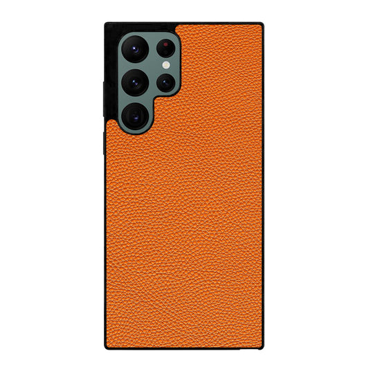 Orange Leather Image Samsung Galaxy S22 Ultra 5G Case
