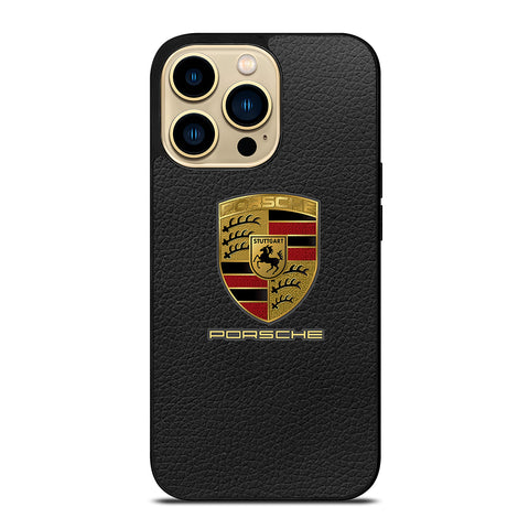 Porsche Leather Logo iPhone 14 Pro Max Case
