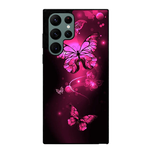 Purple Butterfly Pink Samsung Galaxy S22 Ultra 5G Case