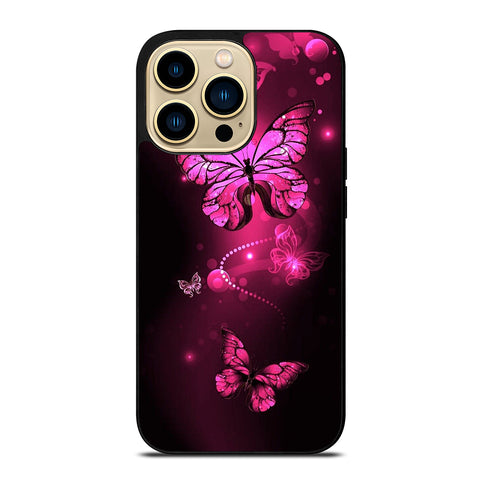 Purple Butterfly Pink iPhone 14 Pro Max Case