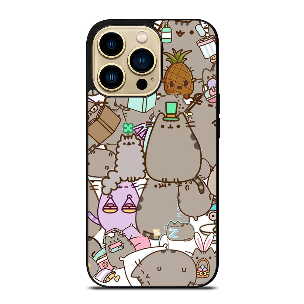 Pusheen Cartoon Collage iPhone 14 Pro Max Case