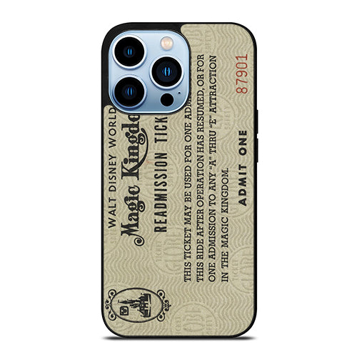 Readmission Ticket Print Walt Disney World iPhone 13 Pro Max Case