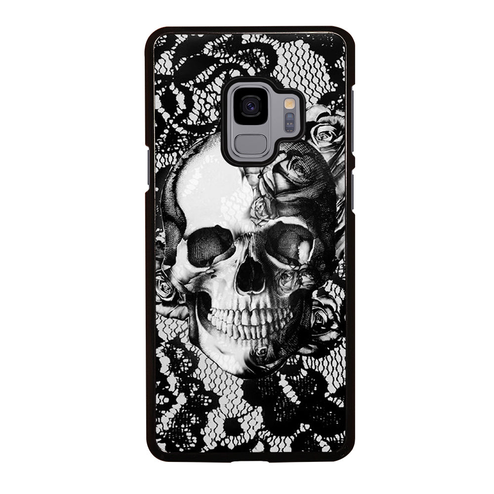 Skull On Black Lace Samsung Galaxy S9 Case