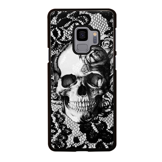 Skull On Black Lace Samsung Galaxy S9 Case