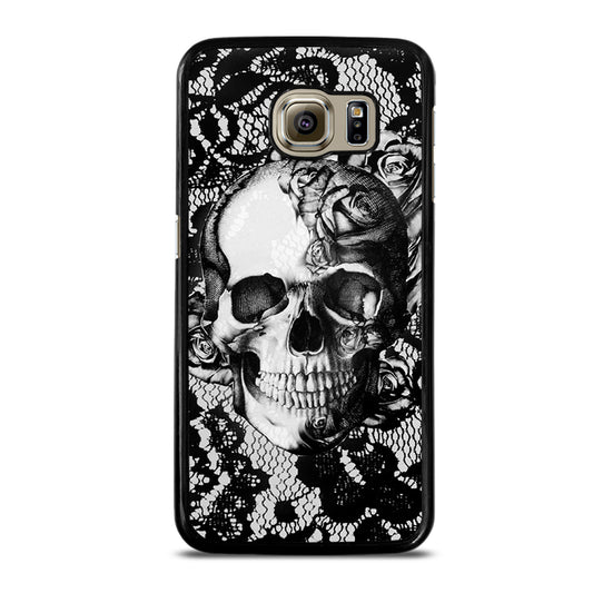 Skull On Black Lace Samsung Galaxy S6 Case