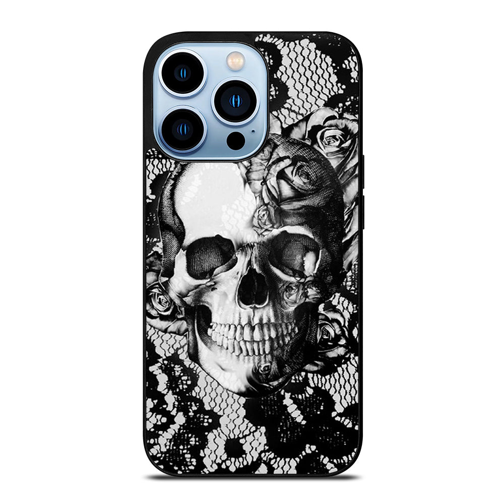 Skull On Black Lace iPhone 13 Pro Max Case
