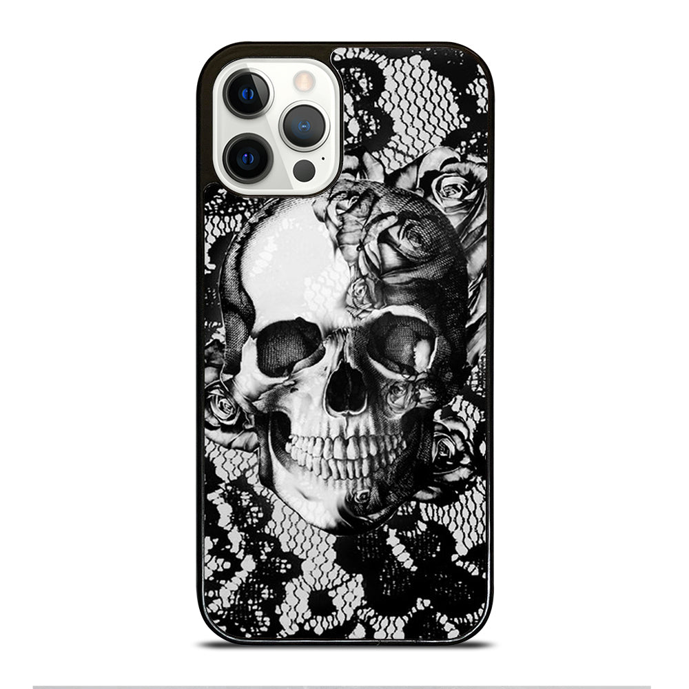 Skull On Black Lace iPhone 12 Pro Case
