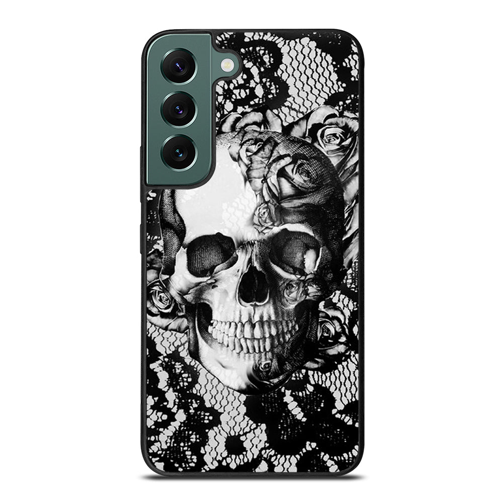 Skull On Black Lace Samsung Galaxy S22 5G Case