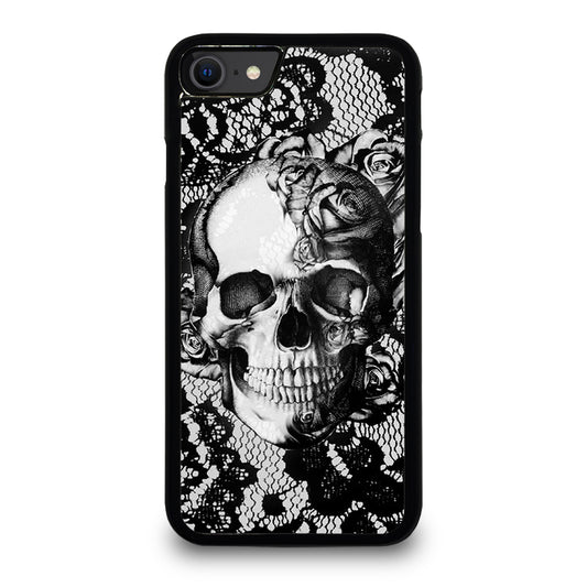 Skull On Black Lace iPhone SE 2020 Case