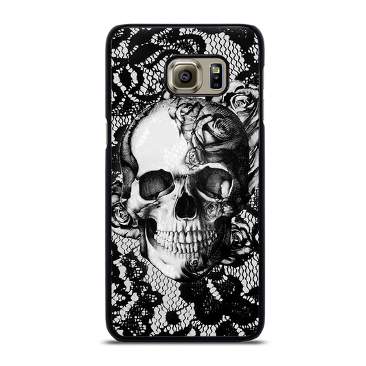 Skull On Black Lace Samsung Galaxy S6 Edge Plus Case