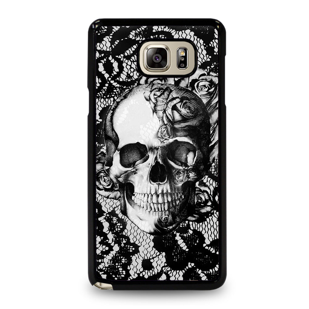 Skull On Black Lace Samsung Galaxy Note 5 Case