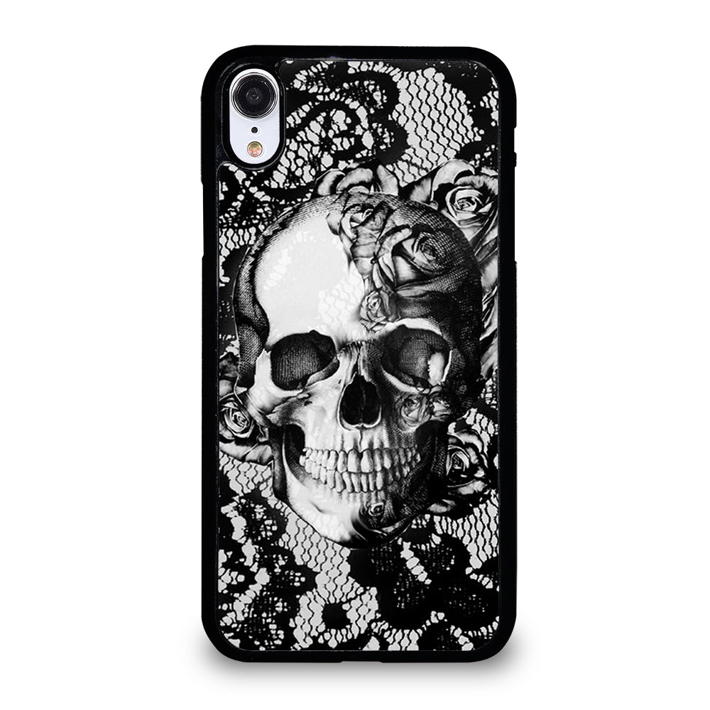 Skull On Black Lace iPhone XR Case