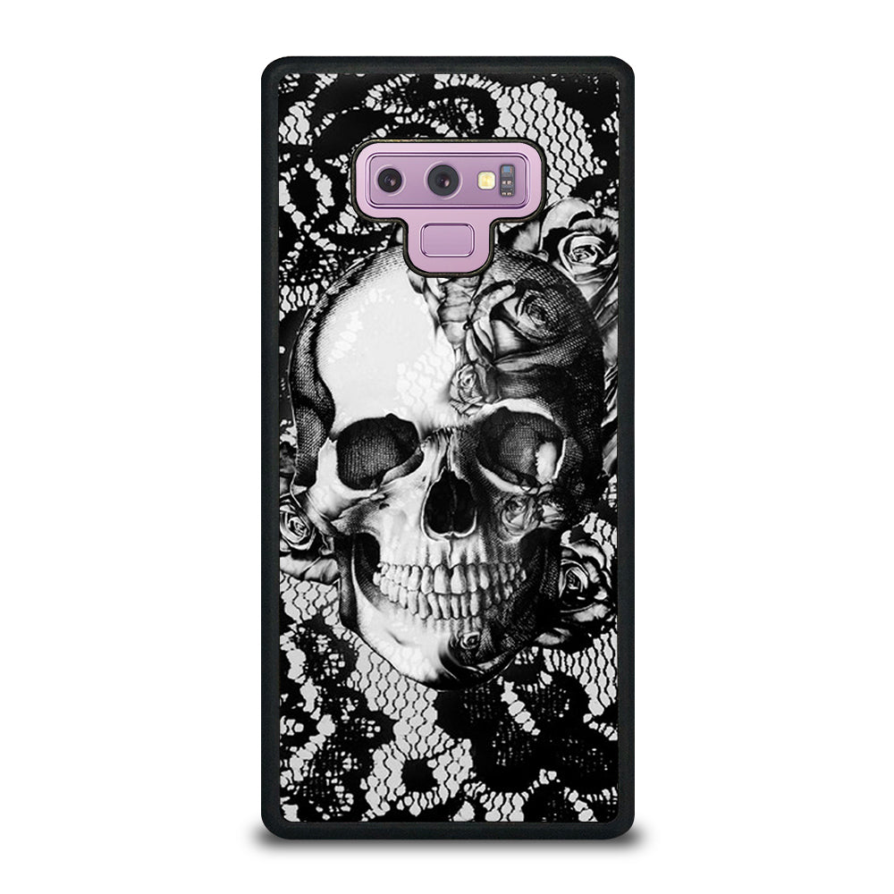 Skull On Black Lace Samsung Galaxy Note 9 Case