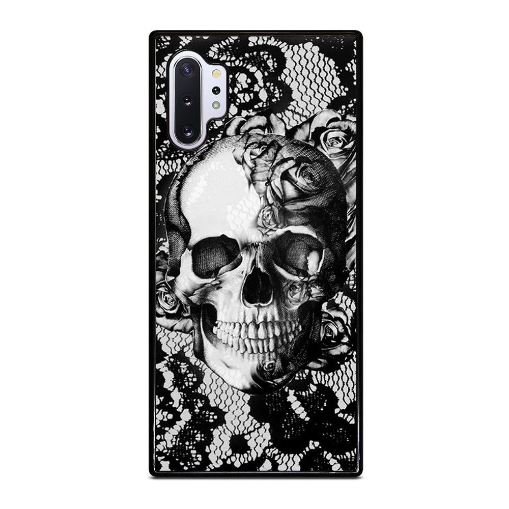 Skull On Black Lace Samsung Galaxy Note 10 Plus Case