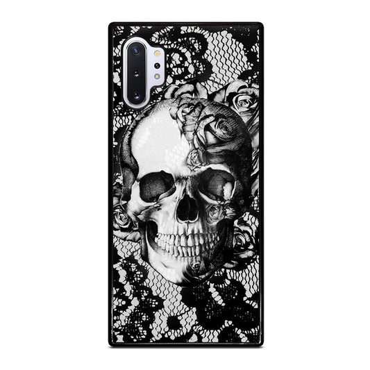 Skull On Black Lace Samsung Galaxy Note 10 Plus Case