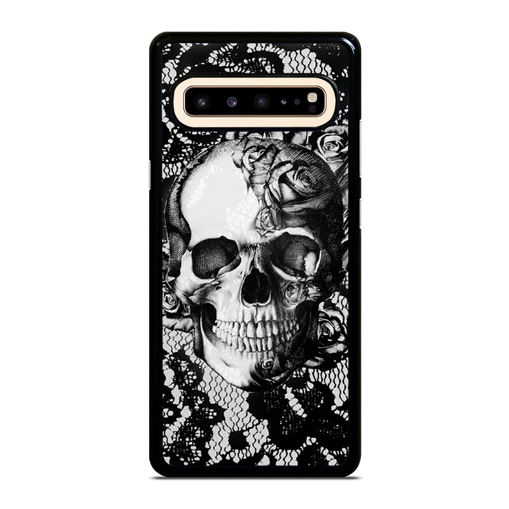 Skull On Black Lace Samsung Galaxy S10 5G Case