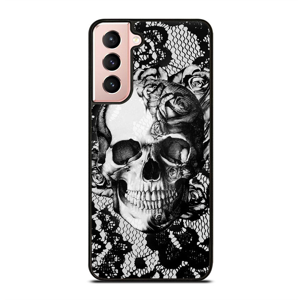 Skull On Black Lace Samsung Galaxy S21 5G Case
