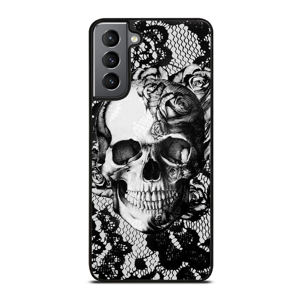 Skull On Black Lace Samsung Galaxy S21 Plus 5G Case