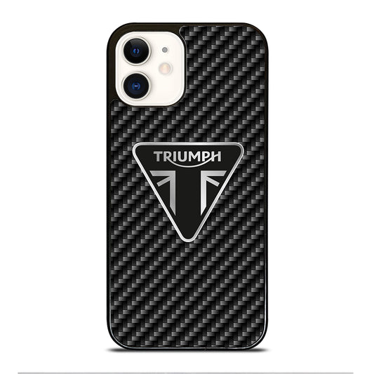 Triumph Motorcycle Carbon Logo iPhone 12 Case