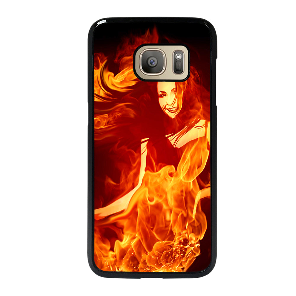 Woman In Fire Samsung Galaxy S7 Case